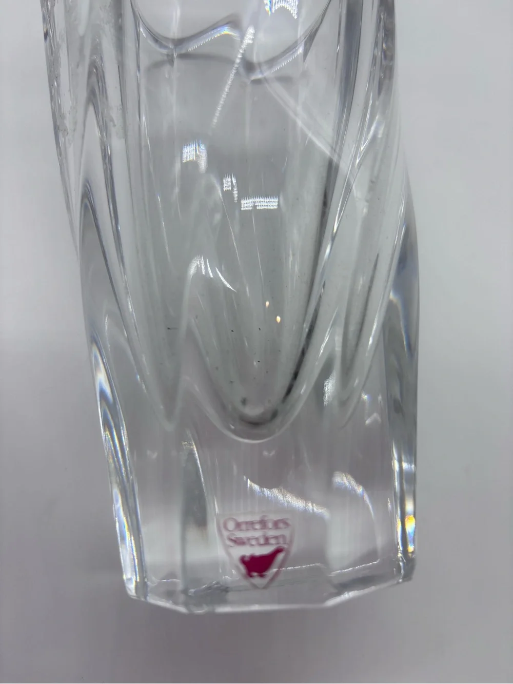 Orrefors Kostaboda Clear Crystal Vase with Sculpted Form